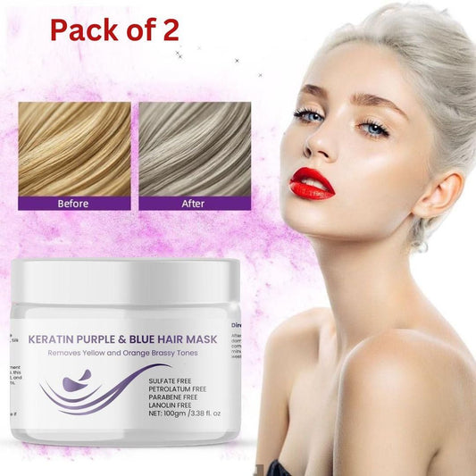 Keratin Purple and Blue Hair Mask 100g (Pack of 2) mkp0fp-jd