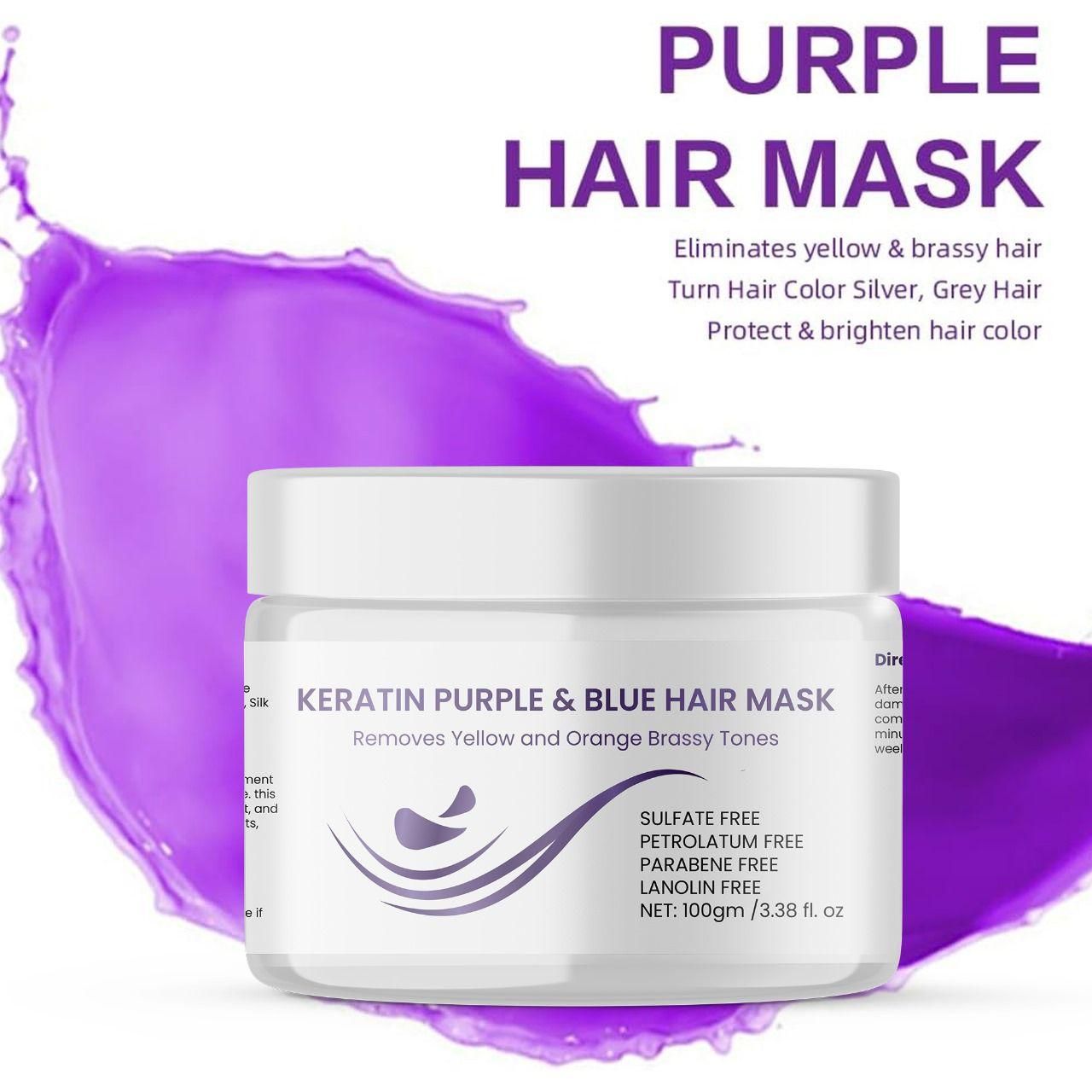 Keratin Purple and Blue Hair Mask 100g (Pack of 2) mkp0fp-jd