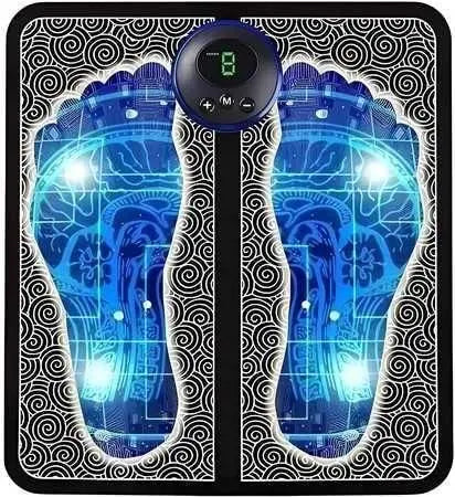 Foot Massager Feet Massage Machine ,Electronic Muscle Stimulator Massage Mat USB Rechargeable Massager (Black) mkp0fp-jd