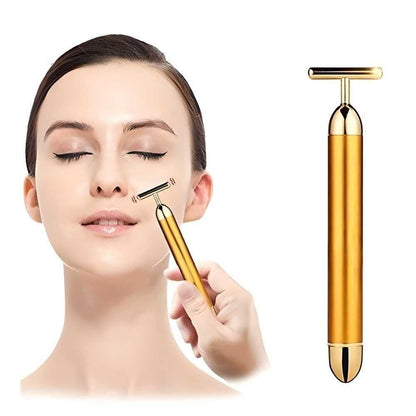 24K Gold Energy Beauty Bar Electric Facial Massage Roller mkp0fp-jd