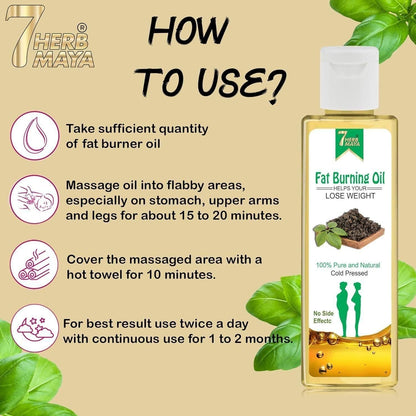 7Herbmaya Fat Burning Oil, Slimming oil, Fat Burner, Anti Cellulite & Skin Toning Slim Oil (Pack of 2) mkp0fp-jd