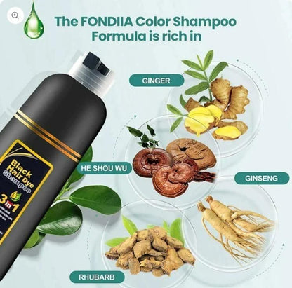 Unisex Instant Black Herbal Hair Dye Shampoo for Grey Hair Coverage 3 in 1(100ml) mkp0fp-jd