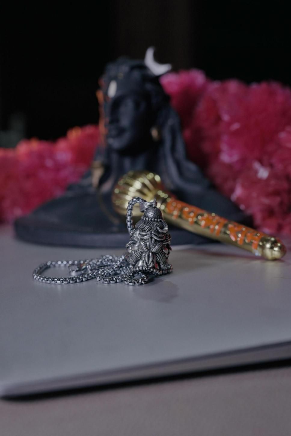 2 Face Pendent of Hanuman/Shankar with Chain mkp0fp-jd