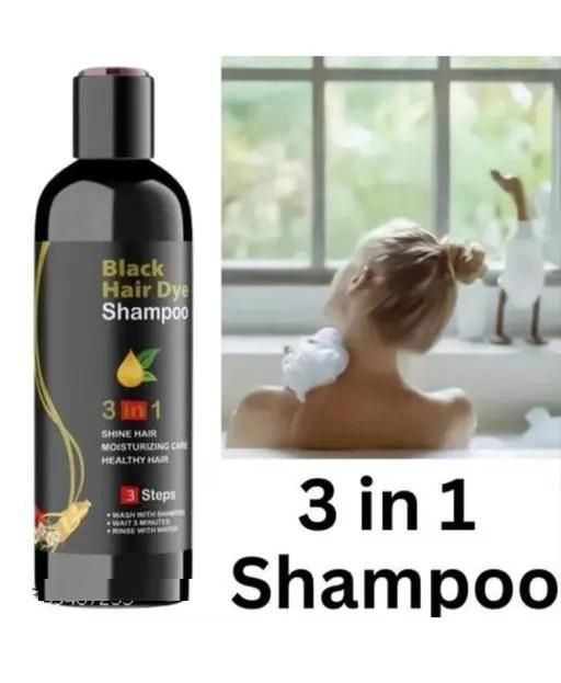 Unisex Instant Black Herbal Hair Dye Shampoo for Grey Hair Coverage 3 in 1(100ml) mkp0fp-jd