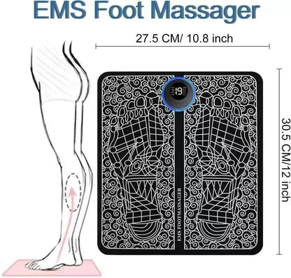 Foot Massager Feet Massage Machine ,Electronic Muscle Stimulator Massage Mat USB Rechargeable Massager (Black) mkp0fp-jd
