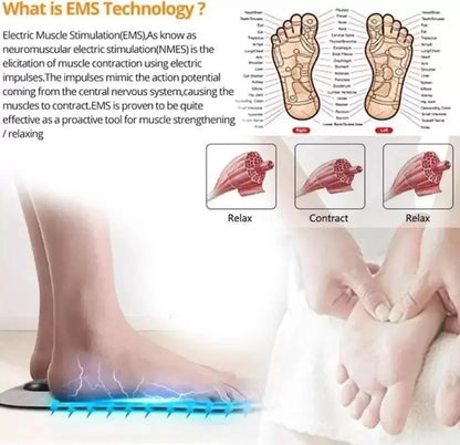 Foot Massager Feet Massage Machine ,Electronic Muscle Stimulator Massage Mat USB Rechargeable Massager (Black) mkp0fp-jd