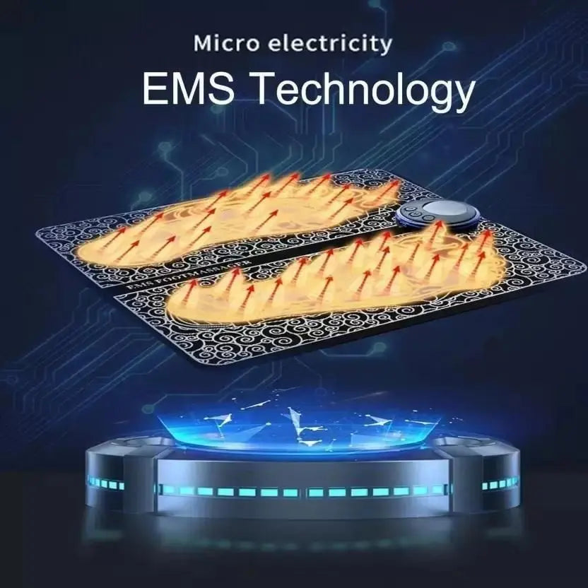 Foot Massager Feet Massage Machine ,Electronic Muscle Stimulator Massage Mat USB Rechargeable Massager (Black) mkp0fp-jd