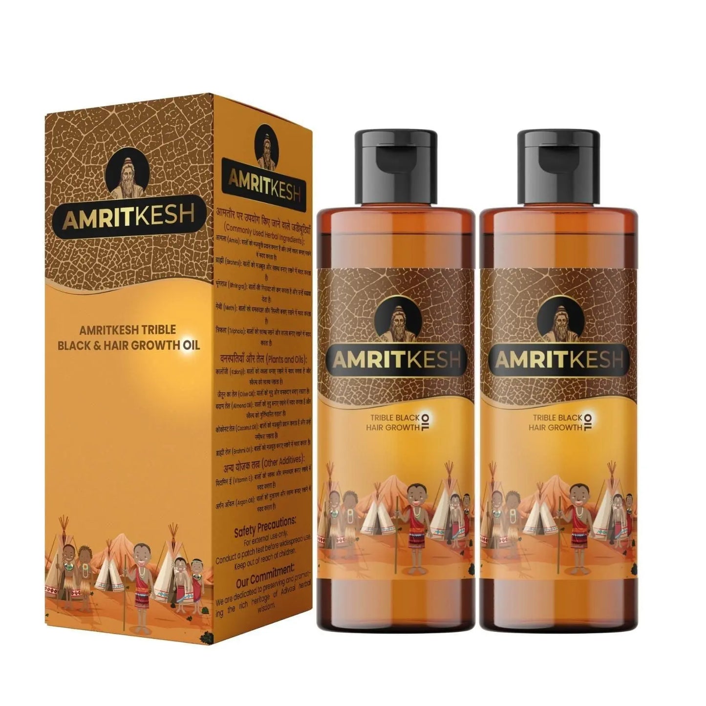 Amritkesh Tribal Black Hair Growth Oil 100ml (Pack of 2) mkp0fp-jd