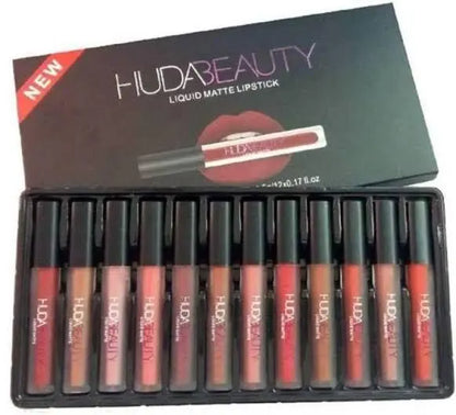 Huda Beauty matte Finishing Lipstick ( Pack of 12 ) mkp0fp-jd
