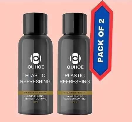 OUHOE Plastic Revitalizing Coating Agent, Nano Plastic Refreshing Coating, Plastic Parts Refurbish Agent for Car, Automotive Interior Cleaning Car Polishes(Pack Of 2) mkp0fp-jd