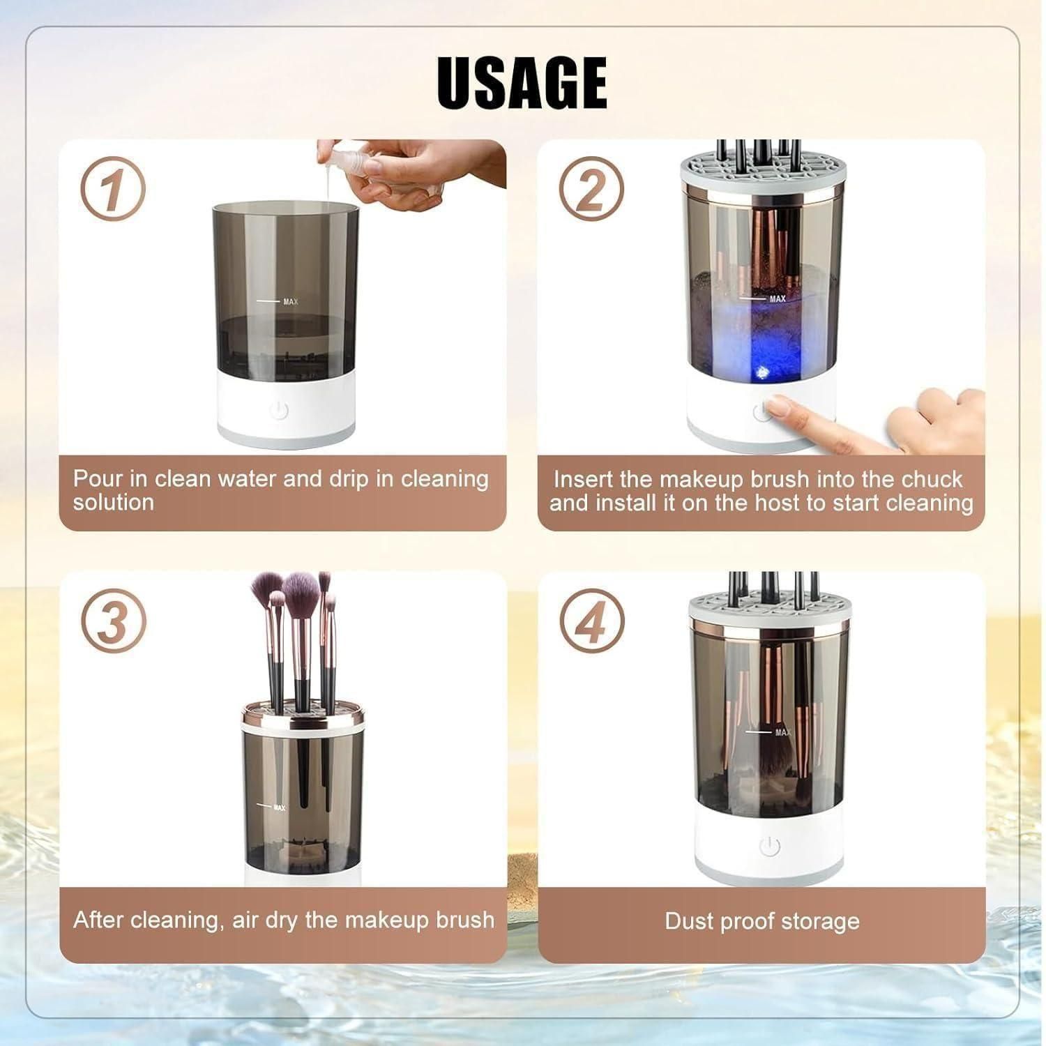 Make Up Brush Cleaner,Electric Brush Cleaner, USB Rechargeable Automatic Deep Cosmetic Cleaning Device mkp0fp-jd