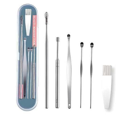 6 Pieces Ear Wax Removal Smooth Stainless Steel Kit mkp0fp-jd