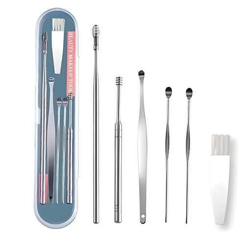 6 Pieces Ear Wax Removal Smooth Stainless Steel Kit mkp0fp-jd