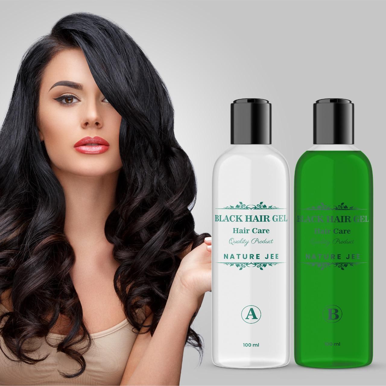 Black Hair Gel 200 ml Pack of 2 mkp0fp-jd