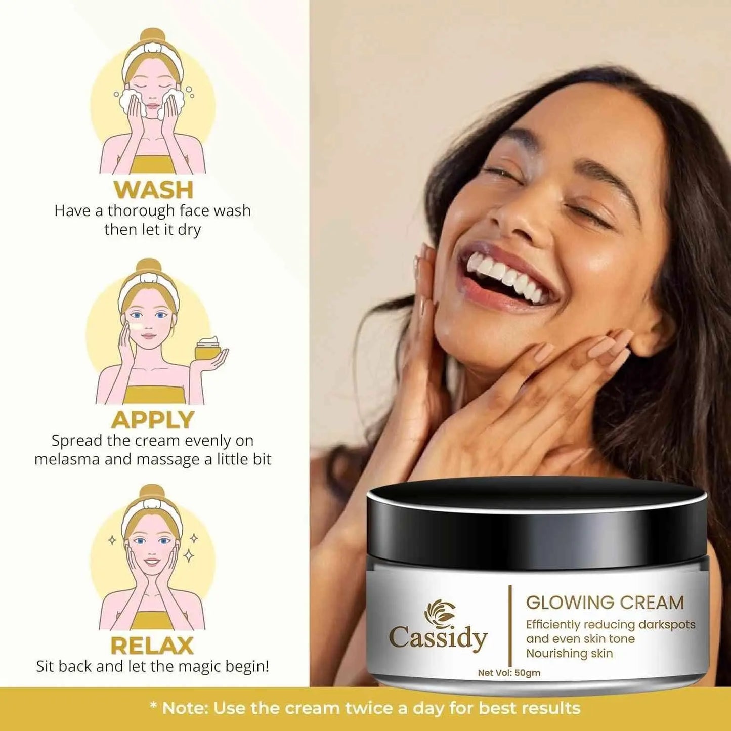 CASSIDY Glowing Cream, 50gm mkp0fp-jd