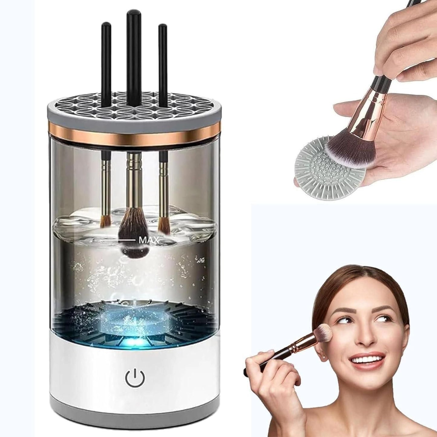 Make Up Brush Cleaner,Electric Brush Cleaner, USB Rechargeable Automatic Deep Cosmetic Cleaning Device mkp0fp-jd