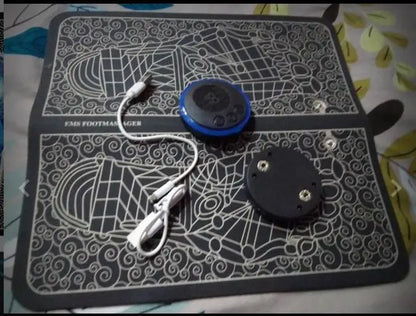 Foot Massager Feet Massage Machine ,Electronic Muscle Stimulator Massage Mat USB Rechargeable Massager (Black) mkp0fp-jd