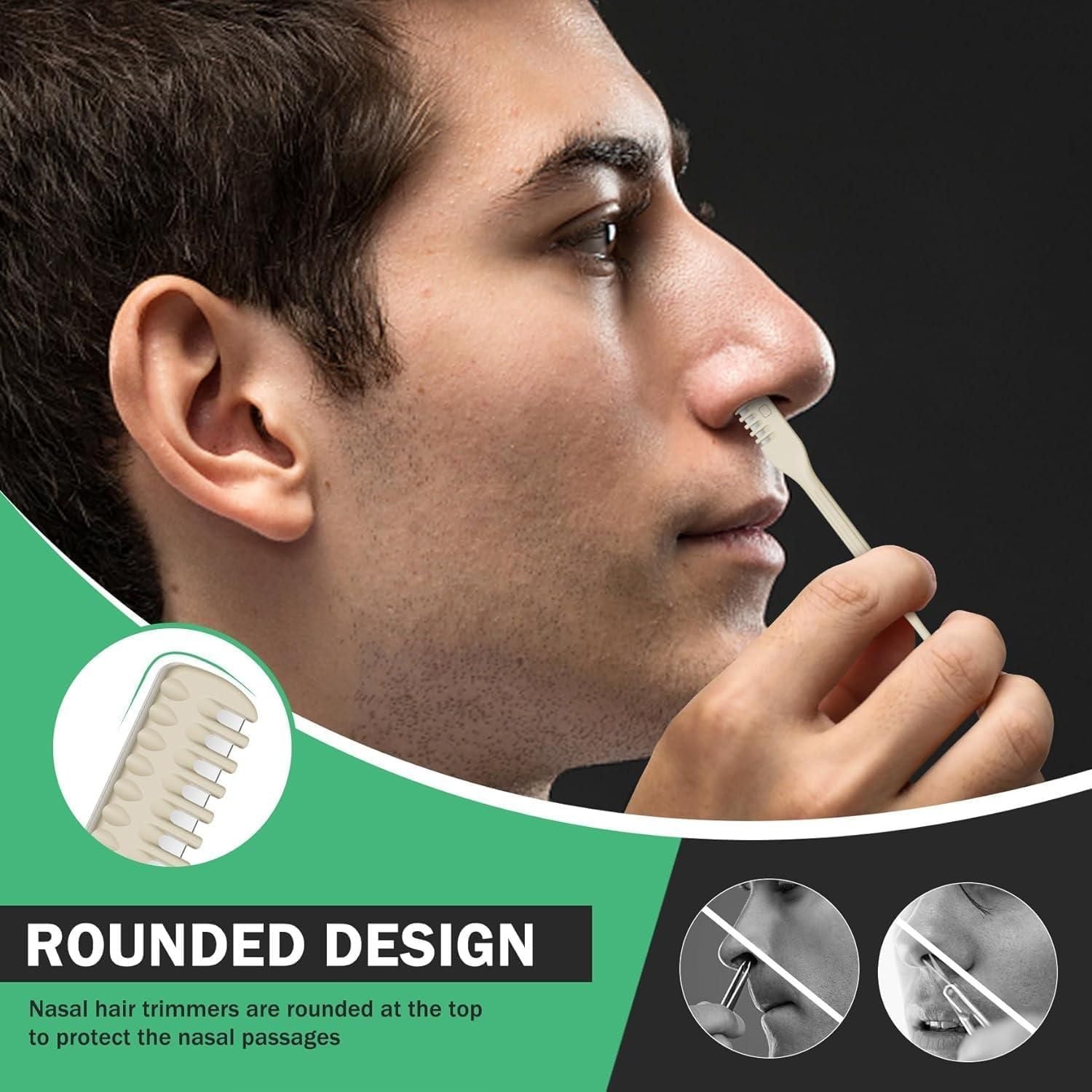 Nose Hair Cutter 360 Degree Rotating Manual Nose Hair Removal Tool Pack of 2 mkp0fp-jd