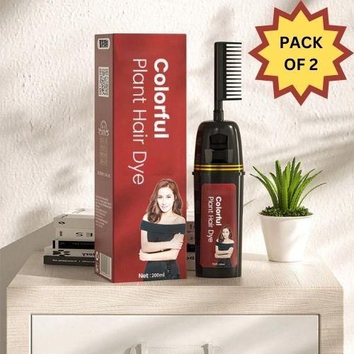 Revitalize Your Hair with Colorful Plant Hair Dye 100ml Comb Shampoo (Pack of 2) mkp0fp-jd