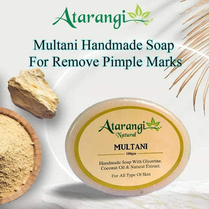 Multani Mitti Handmade Soap With Multani Mitti For Remove Pimple Marks (Pack Of 4) mkp0fp-jd