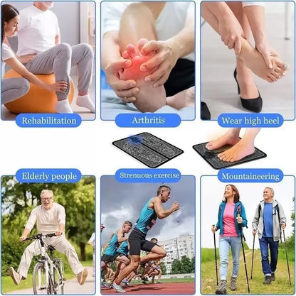 Foot Massager Feet Massage Machine ,Electronic Muscle Stimulator Massage Mat USB Rechargeable Massager (Black) mkp0fp-jd