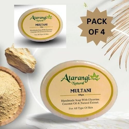 Multani Mitti Handmade Soap With Multani Mitti For Remove Pimple Marks (Pack Of 4) mkp0fp-jd