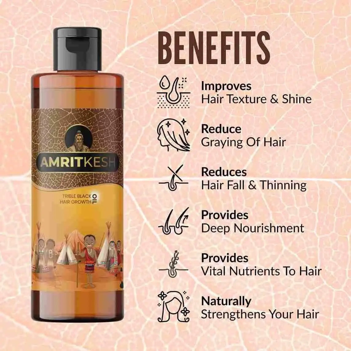 Amritkesh Tribal Black Hair Growth Oil 100ml (Pack of 2) mkp0fp-jd