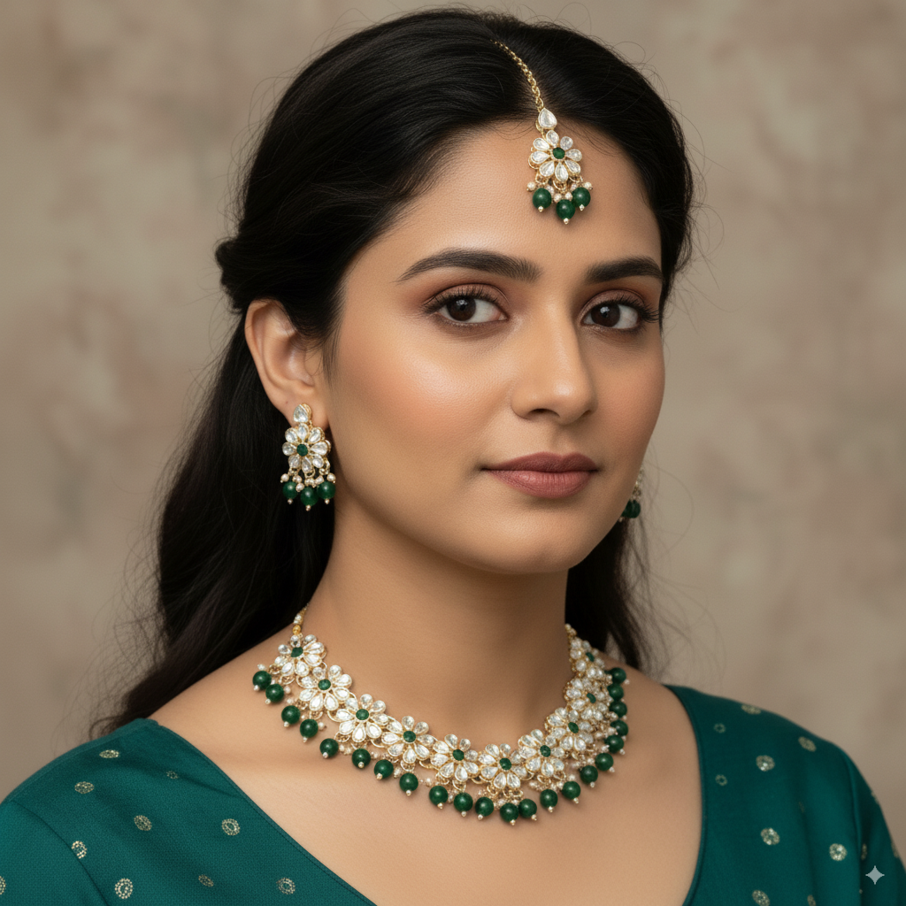 Abhiri Necklace with Dangling Earrings