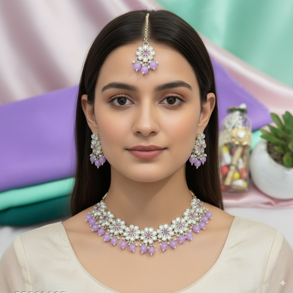 Abhiri Necklace with Dangling Earrings