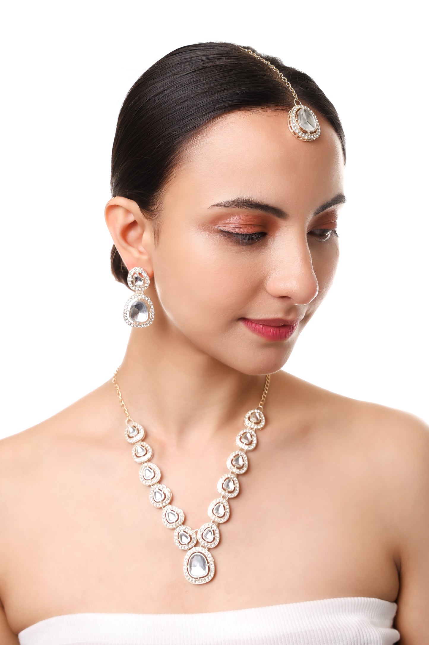 Precious AD Kundan Necklace Set For girl & Women