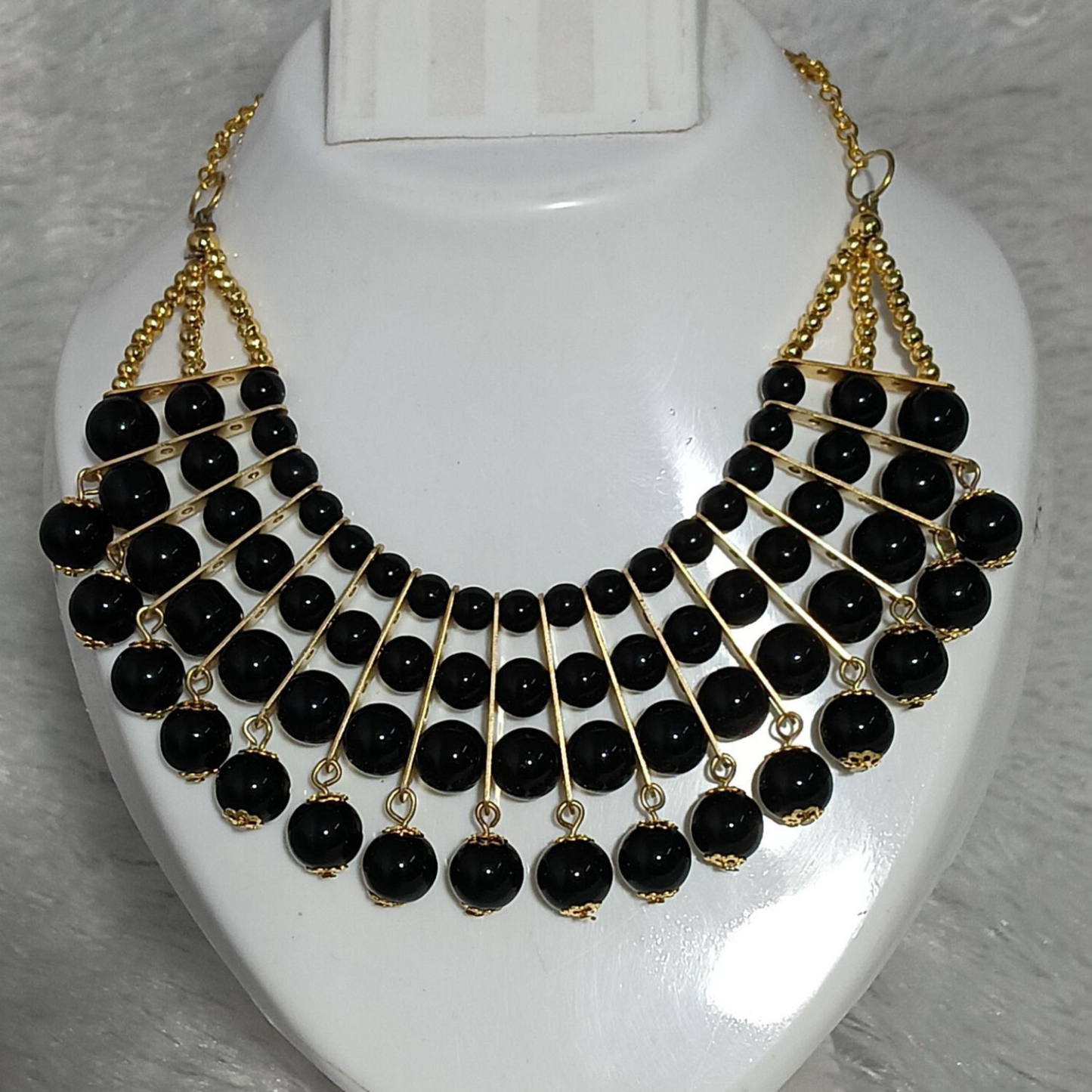 Oxidized Gold-Toned & Black Gold-Plated Handcrafted Necklace