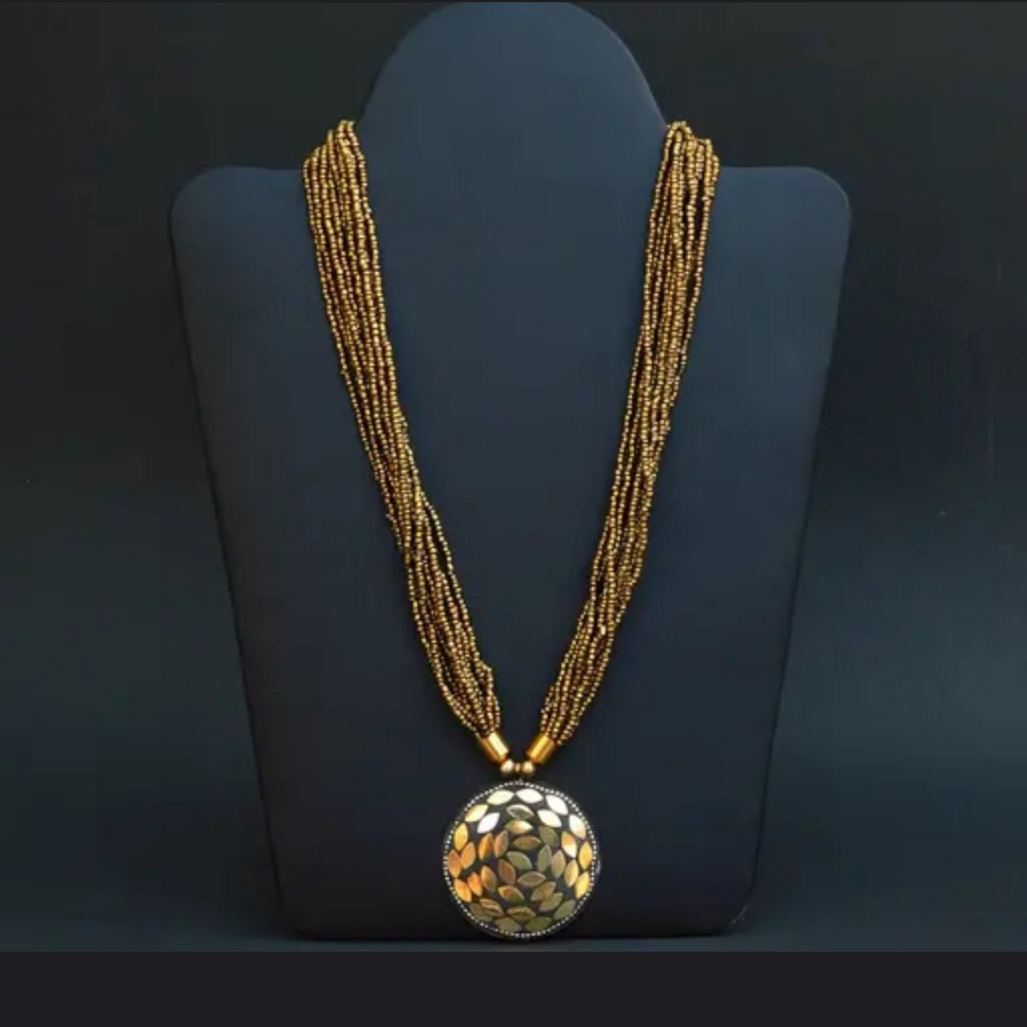 Ethnic Tribal Beads Multistrand Glass Necklace