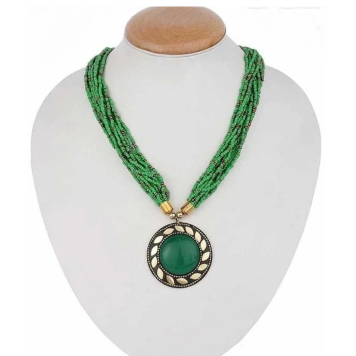 Ethnic Tribal Beads Multistrand Glass Necklace