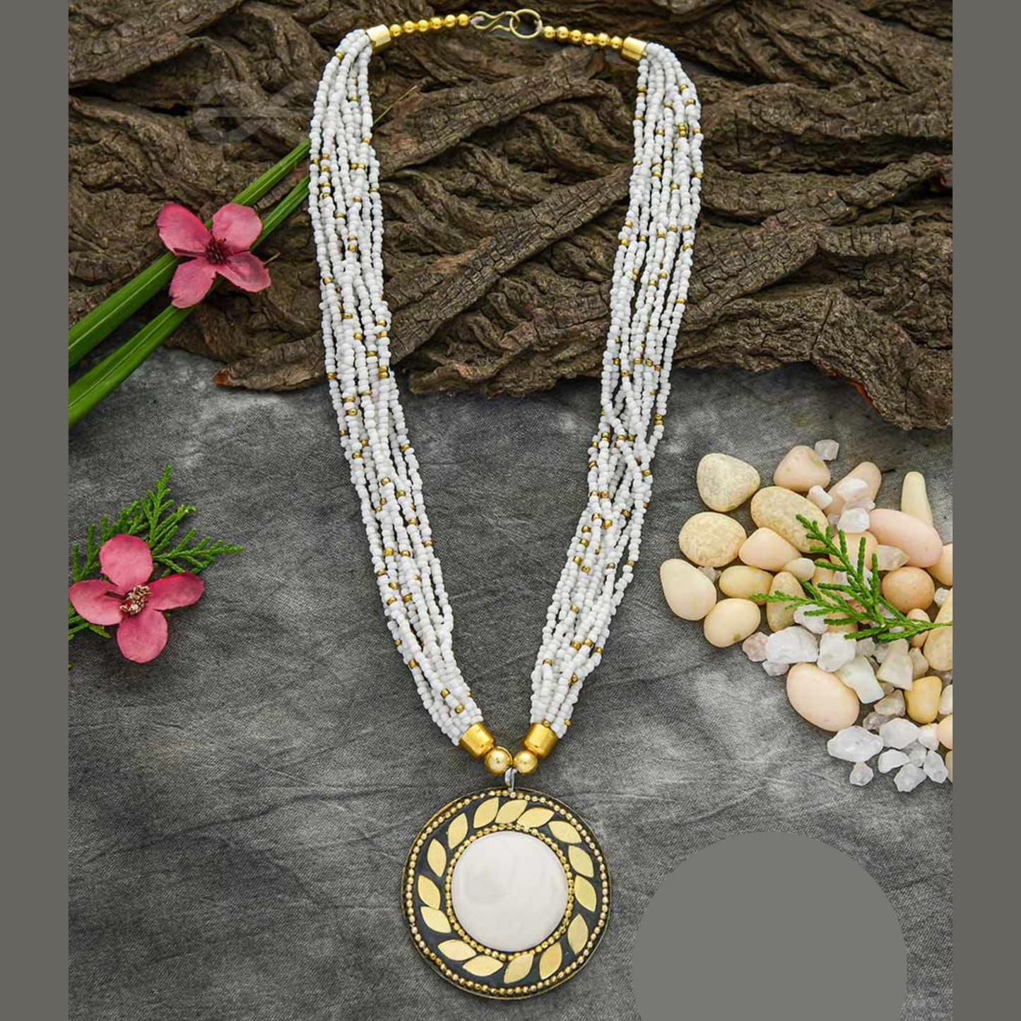 Ethnic Tribal Beads Multistrand Glass Necklace