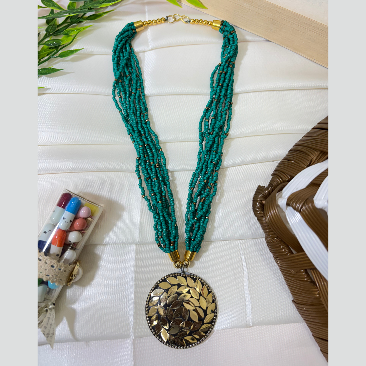 Ethnic Tribal Beads Multistrand Glass Necklace