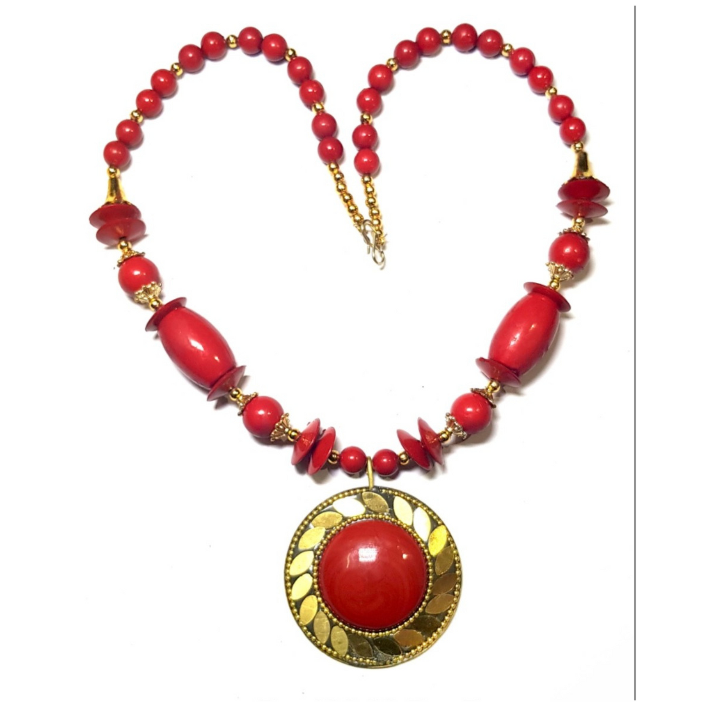 Rajasthani-Tibetan Style Jewelry Pendant Necklace Set for Girls and Women