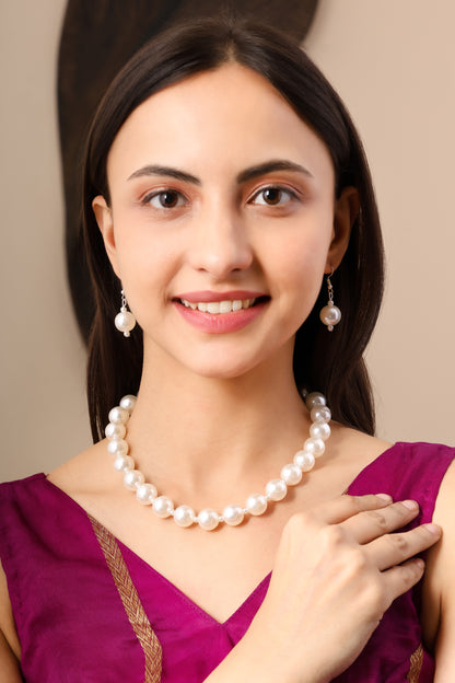 Classic Single-Strand Faux Pearl Necklace Set