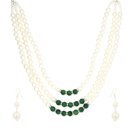 White Traditional Pearl Necklace Set