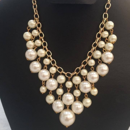 Fancy Faux Pearls Multi-Layer Necklace