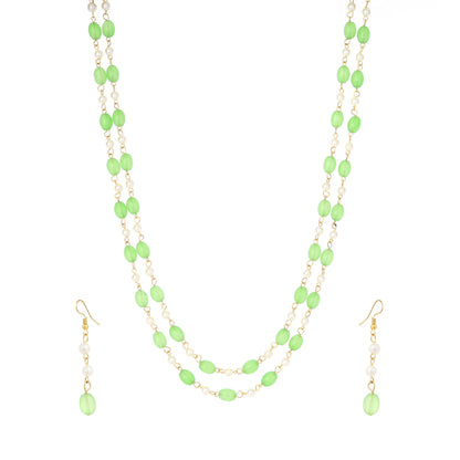 Mint Traditional Pearl Necklace Set