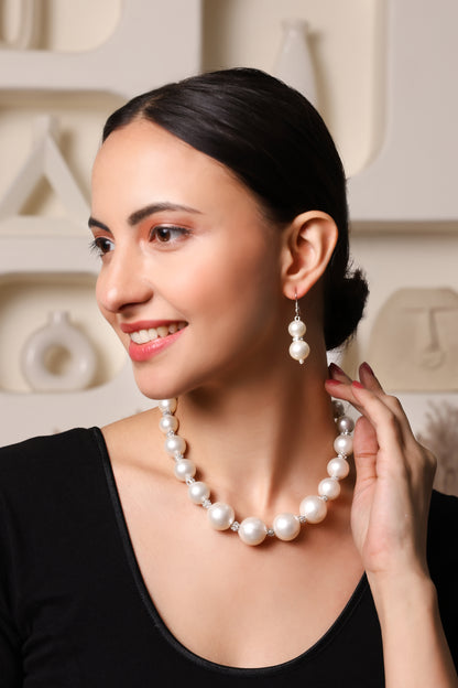Elegant Pearl Beaded Statement Necklace for Women | Party Wear & Wedding Jewelry