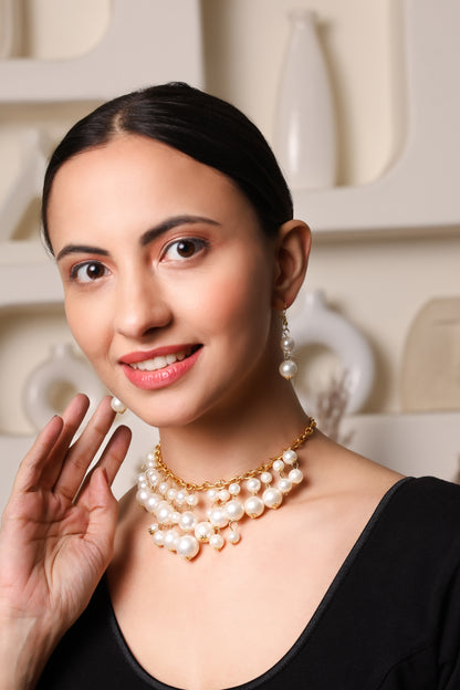 Fancy Faux Pearls Multi-Layer Necklace