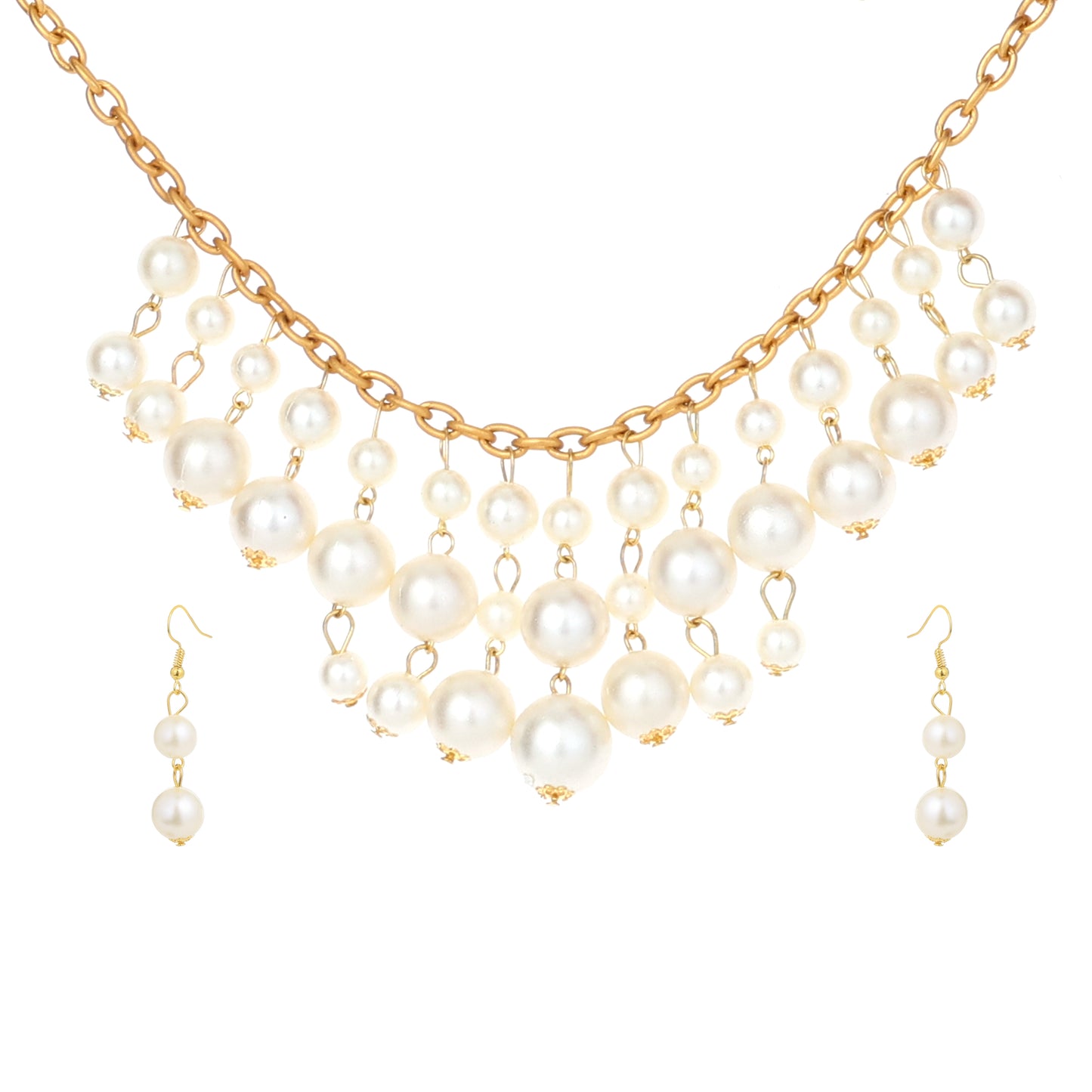 Fancy Faux Pearls Multi-Layer Necklace