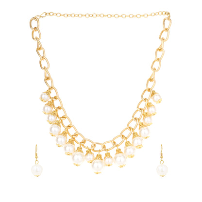 White Pearl Necklace Set Pearl Mala Set, Multi-lines