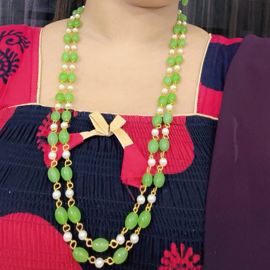 Mint Traditional Pearl Necklace Set