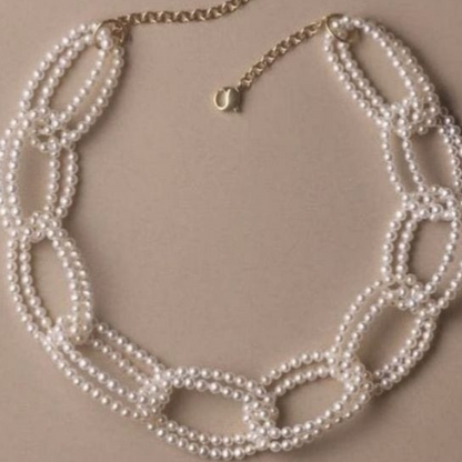 White Pearl Choker Necklace Set
