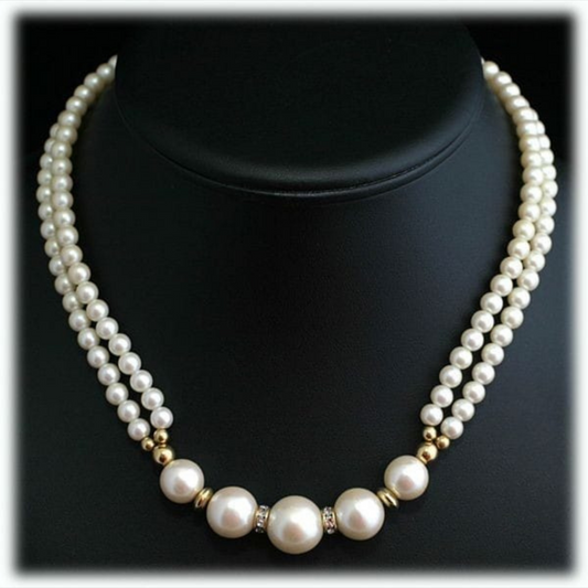 Vintage stunning classic WEDDING PEARL and crystal NECKLACE