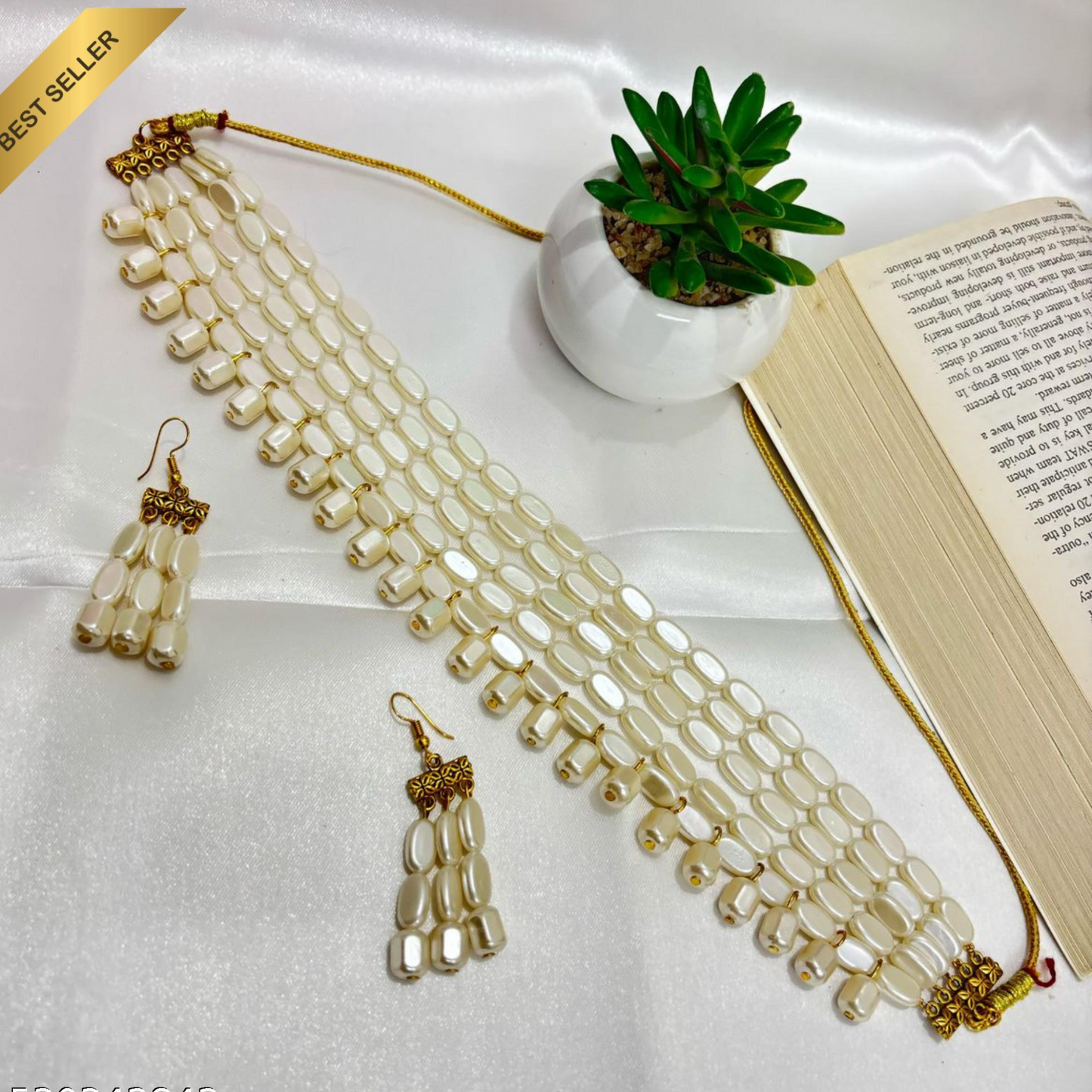 Kundan Long Pearl Necklace Set