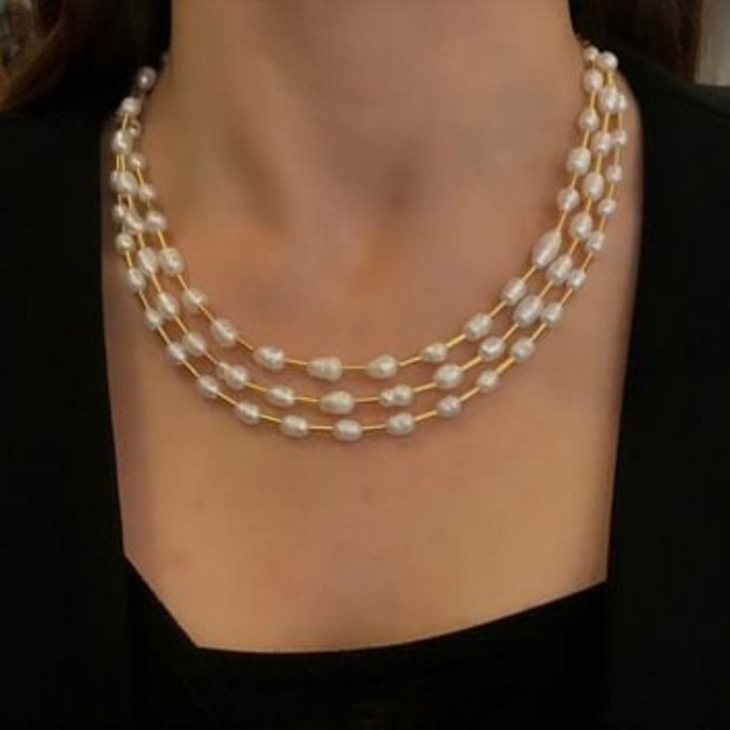 White Traditional Pearl Necklace Set