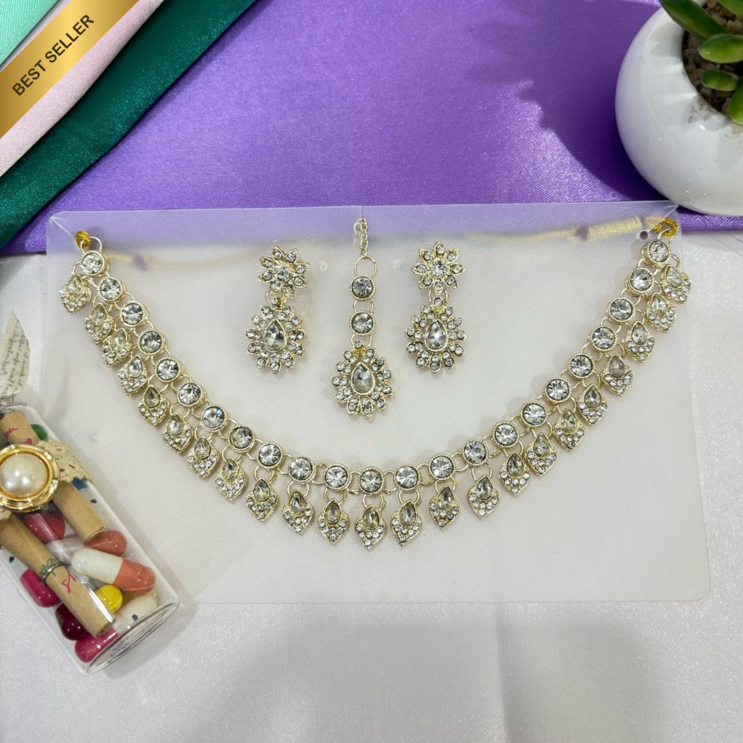 Trending Choker Pearl Work Jewellery Set